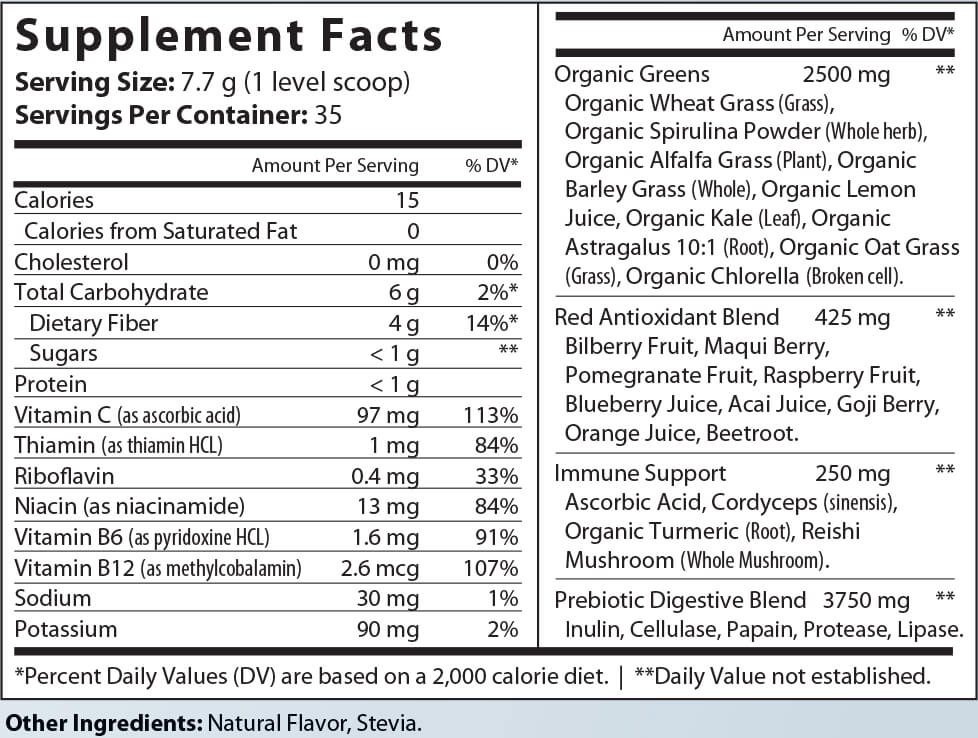 All - In/One Greens & Red SuperFood + Immune 270g Mixed Berry w/Natural Flavor