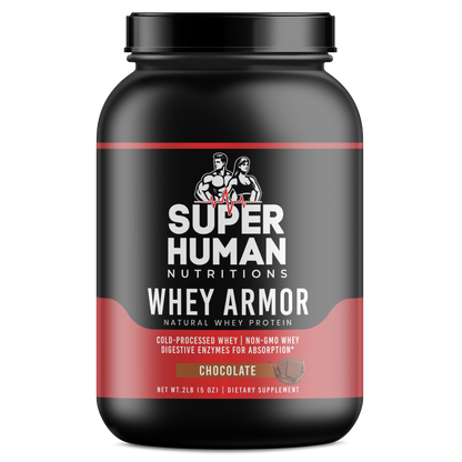 2lb Whey Armor Natural Protein Chocolate w/Stevia & Natural Flavor Non - GMO