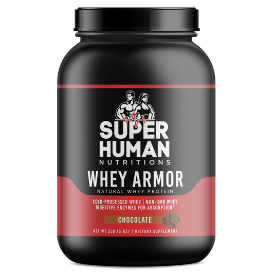 2lb Whey Armor Natural Protein Chocolate w/Stevia & Natural Flavor Non - GMO
