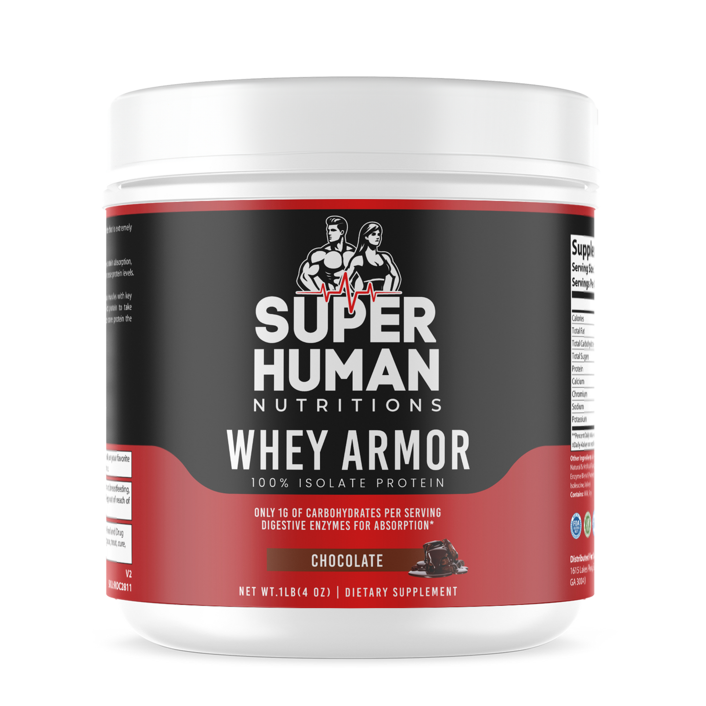 1lb 100% Whey Armor Isolate Protein Chocolate