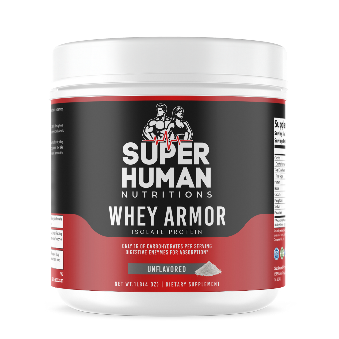1lb Whey Armor Isolate Protein Unflavored