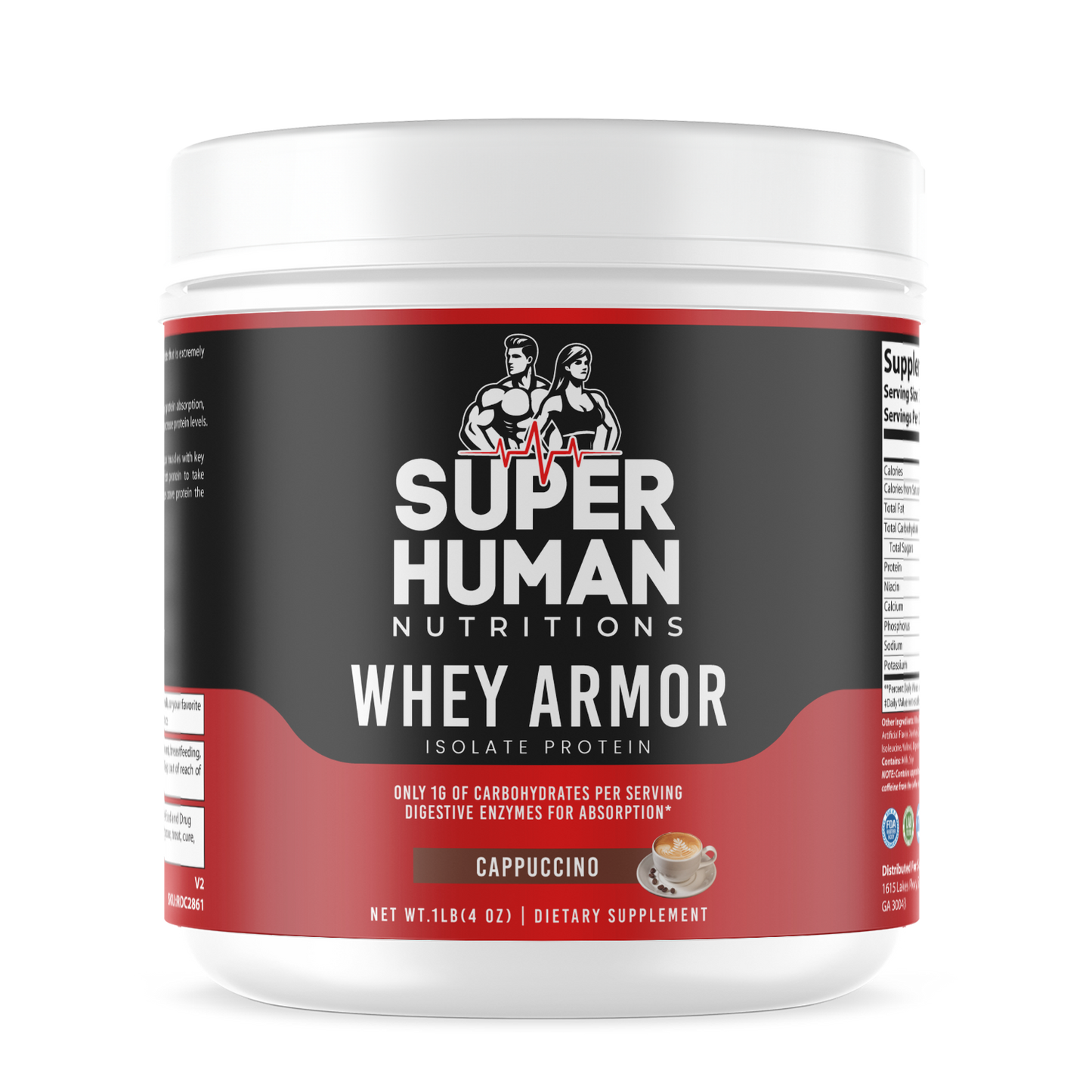 1lb 100% Whey Armor Isolate Protein Cappuccino